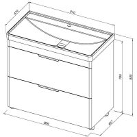 Тумба под раковину Aquanet Ирис new 90 Белый глянец арт-336309 — фото 11, Тумбы под раковину