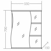 Товар: Зеркальный шкаф СанТа Волна 55 L Белый арт-101009 - фото 3 Зеркальный шкаф СанТа Волна 55 L Белый арт-101009 — фото 3, Зеркальные шкафы в ванную