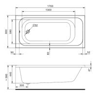 Акриловая ванна Santek Ламма 170x80 без гидромассажа арт-1WH501763 — фото 4, Акриловые ванны