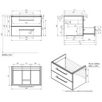 Тумба под раковину Cersanit Lara 70 подвесная Белая арт-64135 — фото 11, Тумбы под раковину