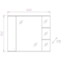 Зеркало со шкафом Onika Эльбрус 100.02 R с подсветкой Белое арт-210004 — фото 3, Зеркальные шкафы в ванную