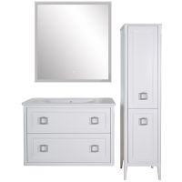 Тумба под раковину ASB-Woodline Рома 100П подвесная Белая арт-10852 — фото 3, Тумбы под раковину