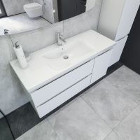 Тумба под раковину Caprigo Forte 120 подвесная Белая матовая арт-36117R-SF027 — фото 2, Тумбы под раковину