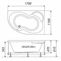 Акриловая ванна Triton Мари 170х110 L без гидромассажа арт-Щ0000046123 — фото 7, Акриловые ванны