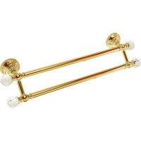 Полотенцедержатель Migliore Cristalia двойной Золото с кристаллами Swarovski арт-16844 — фото 1, Полотенцедержатели