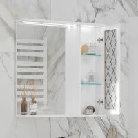 Зеркало со шкафом Volna Milena 70 R с подсветкой Белое арт-zsMLN70.R-01 — фото 2, Зеркальные шкафы в ванную