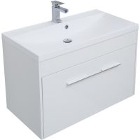 Тумба под раковину Aquanet Августа 90 подвесная Белая арт-210030 — фото 1, Тумбы под раковину
