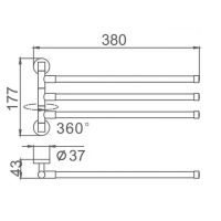 Полотенцедержатель Frap поворотный Хром арт-F113 — фото 2, Полотенцедержатели