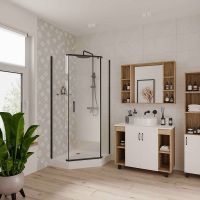 Душевой уголок Niagara Nova 100х100 NG-6834-08 BLACK профиль Черный стекло прозрачное арт-68340811BLACK — фото 2, Душевые уголки трапеция