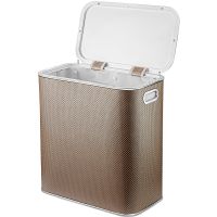 Корзина для белья Geralis Ромб Бежевая темная, кант Хром, малая арт-RBH-M — фото 2, Корзины для белья