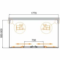 Душевой уголок Cezares Molveno 180x90 профиль Хром стекло прозрачное арт-MOLVENO-AH-22-180/90-C-Cr-IV — фото 3, Прямоугольные душевые уголки