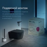 Товар: Унитаз AM.PM Func FlashClean подвесной Черный матовый с сиденьем Микролифт арт-C8F1701MBSC - фото 7 Унитаз AM.PM Func FlashClean подвесной Черный матовый с сиденьем Микролифт арт-C8F1701MBSC — фото 7, Подвесные унитазы