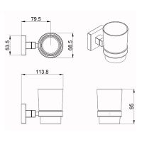 Стакан для зубных щеток Azario Rina Хром арт-AZ-87006 — фото 2, Стаканы для зубных щеток
