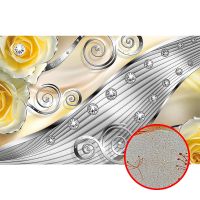 Фреска Ortograf 3D 6689 Фактура бархат золото FX-G Флизелин (4,2*2,7) Желтый/Серебряный, Абстракция арт-6689 (бархат золото FX-G) — фото 1, Фрески