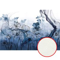 Фреска Ortograf Grafika Natura 31525 Фактура флок FLK Флизелин (4*2,7) Синий, Цветы/Абстракция арт-31525 (флок FLK) — фото 1, Фрески
