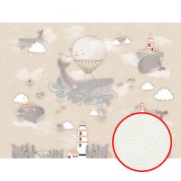 Фреска детская Ortograf Little Friends 34402 Фактура флок FLK Флизелин (4*3) Бежевый, Рыбы арт-34402 (флок FLK) — фото 1, Фрески