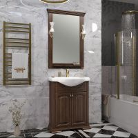 Зеркало Opadiris Риспекто 65 Орех антикварный с выключателем арт-00-00007058 — фото 4, Зеркала в ванную комнату