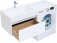 Тумба с раковиной Aquanet Токио 130 L подвесная Белая арт-239217 — фото 11, Тумбы с раковиной