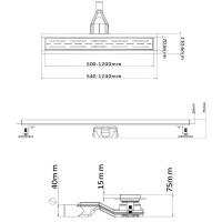 Душевой лоток Esbano Combi 70 C-RAIN-70SG с решеткой Золото матовое арт-ESTRCOMRAIN70SG — фото 2, Душевые лотки