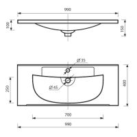 Товар: Тумба с раковиной Brevita Catania 100 подвесная Белая матовая арт-УТ000013910 - фото 9 Тумба с раковиной Brevita Catania 100 подвесная Белая матовая арт-УТ000013910 — фото 9, Тумбы с раковиной