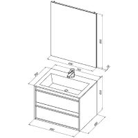 Тумба под раковину Aquanet Lino 70 подвесная Дуб веллингтон арт-253911 — фото 7, Тумбы под раковину
