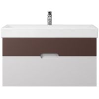 Тумба под раковину Creto Malibu 100 подвесная Chocolate Soft арт-7-1079CS — фото 1, Тумбы под раковину