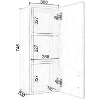Подвесной шкаф Orange Стиль 30 Белый арт-St-30SR — фото 6, Шкафы для ванной