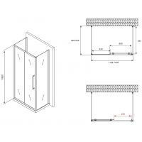 Душевой уголок Abber Schwarzer Diamant 120x90 профиль Черный стекло матовое арт-AG30120BMH-S90BM-S90BM — фото 5, Прямоугольные душевые уголки