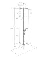 Шкаф пенал Aquaton Сакура 33 L подвесной Ольха наварра Белый глянец арт-1A219903SKW8L — фото 5, Пеналы для ванной комнаты