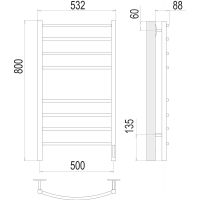 Товар: Электрический полотенцесушитель Terminus Классик П8 500х800 КС 9003 Белый матовый арт-4670078527592 - фото 5 Электрический полотенцесушитель Terminus Классик П8 500х800 КС 9003 Белый матовый арт-4670078527592 — фото 5, Электрические полотенцесушители