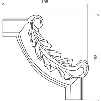Угловой элемент Европласт 195x18x195 мм арт-1.52.295 — фото 2, Молдинги