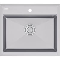 Кухонная мойка Paulmark Stepia 60 Серый металлик арт-PM115951-GRM — фото 1, Кухонные мойки