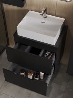 Товар: Тумба с раковиной Orange Line 60 подвесная Черная матовая арт-Li-60TubMDF+B04-500W - фото 4 Тумба с раковиной Orange Line 60 подвесная Черная матовая арт-Li-60TubMDF+B04-500W — фото 4, Тумбы с раковиной