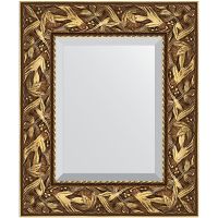 Зеркало Evoform Exclusive 59х49 с фацетом в багетной раме - Византия золото 99 мм арт-BY 3363 — фото 1, Зеркала в ванную комнату