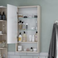 Зеркальный шкаф Aquaton Сканди 45 Белый Дуб верона арт-1A252002SDB20 — фото 2, Зеркальные шкафы в ванную