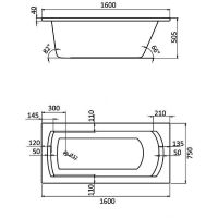 Акриловая ванна Santek Монако XL 160х75 без гидромассажа арт-1WH111978 — фото 3, Акриловые ванны