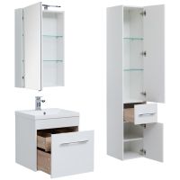 Зеркальный шкаф Aquanet Августа 58 Белый арт-210008 — фото 3, Зеркальные шкафы в ванную