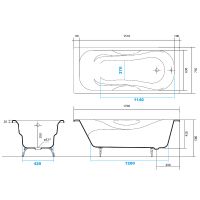 Чугунная ванна Aquatek Гамма 170x75 без антискользящего покрытия арт-AQ8070F-00 — фото 4, Чугунные ванны