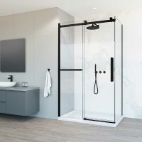 Душевой уголок Vincea Como Soft 130x80 профиль Черный стекло прозрачное арт-VSR-1CS8013CLB — фото 1, Прямоугольные душевые уголки