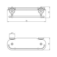 Стеклянная полка Migliore Mirella Хром арт-17248 — фото 4, Полки для ванной и душа