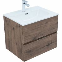 Тумба под раковину Aquanet Алвита New 60 подвесная Дуб веллингтон табак арт-334184 — фото 2, Тумбы под раковину