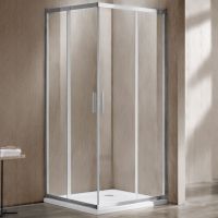 Душевой уголок Vincea Garda 90x90 профиль Хром стекло прозрачное арт-VSS-1G900CL — фото 1, Квадратные душевые уголки