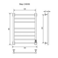 Электрический полотенцесушитель Ника Хром арт-STEP-2 80/50 U — фото 2, Электрические полотенцесушители