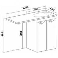 Тумба под раковину Runo Лира 120 Белая арт-УТ000003443 — фото 9, Тумбы под раковину