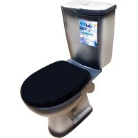 Унитаз компакт Rosa Уют Черный декор с бачком и сиденьем арт-4630055558766 — фото 1, Напольные унитазы