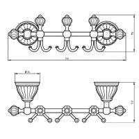 Товар: Вешалка для полотенец Migliore Olivia Бронза Белая арт-17432 - фото 2 Вешалка для полотенец Migliore Olivia Бронза Белая арт-17432 — фото 2, Крючки для полотенец