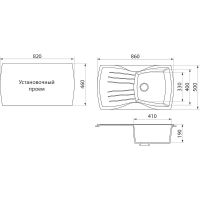 Кухонная мойка Domaci Бьелла DMC-22 арт-GWS-22-328 бежевая — фото 4, Кухонные мойки