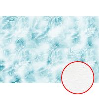 Фреска Ortograf Levity 33383 Фактура бархат FX Флизелин (4*2,7) Бирюзовый, Перья арт-33383 (бархат FX) — фото 1, Фрески