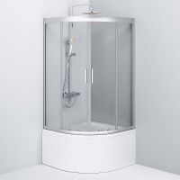 Душевой уголок AM.PM Gem Профиль матовый хром, стекло прозрачное арт-W90G-401A090WT — фото 5, Душевые уголки четверть круга