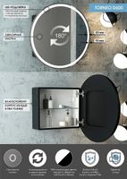 Зеркальный шкаф Континент Torneo Black LED 60 с подсветкой Черный арт-МВК068 — фото 12, Зеркальные шкафы в ванную